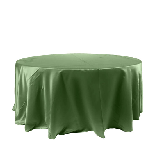 Satin 120" Round Tablecloth Olive Green - Stylish Seamless Table Cover - NestOCart