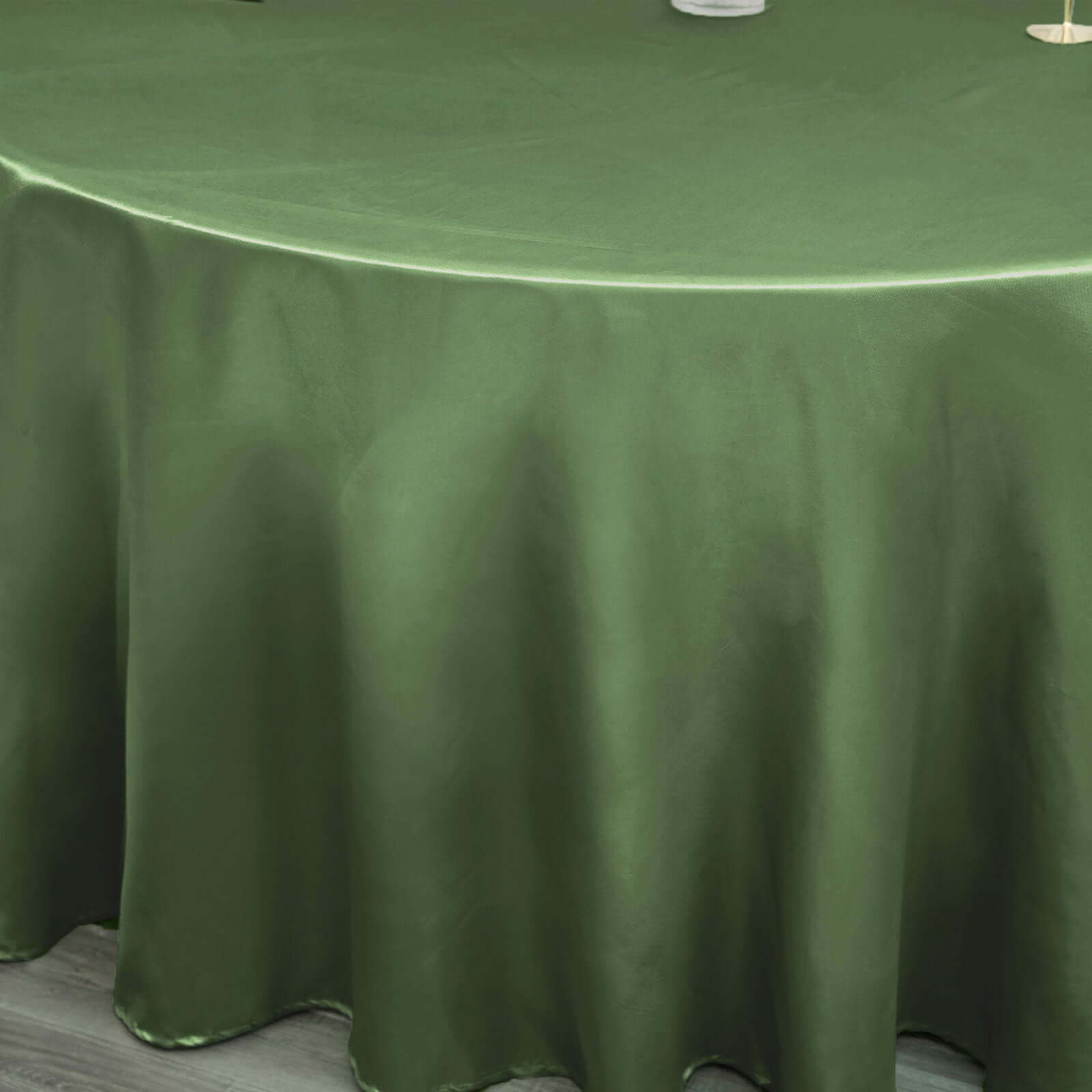 Satin 120" Round Tablecloth Olive Green - Stylish Seamless Table Cover - NestOCart