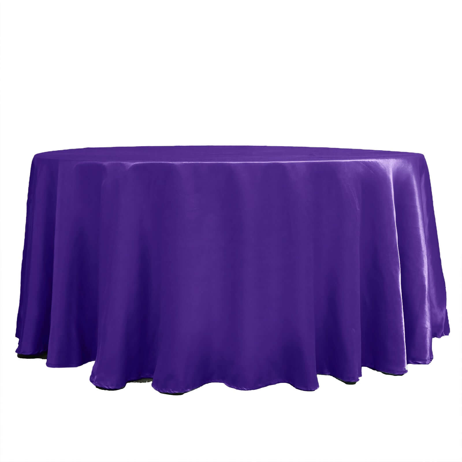 Satin 120" Round Tablecloth Purple - Stylish Seamless Table Cover - NestOCart