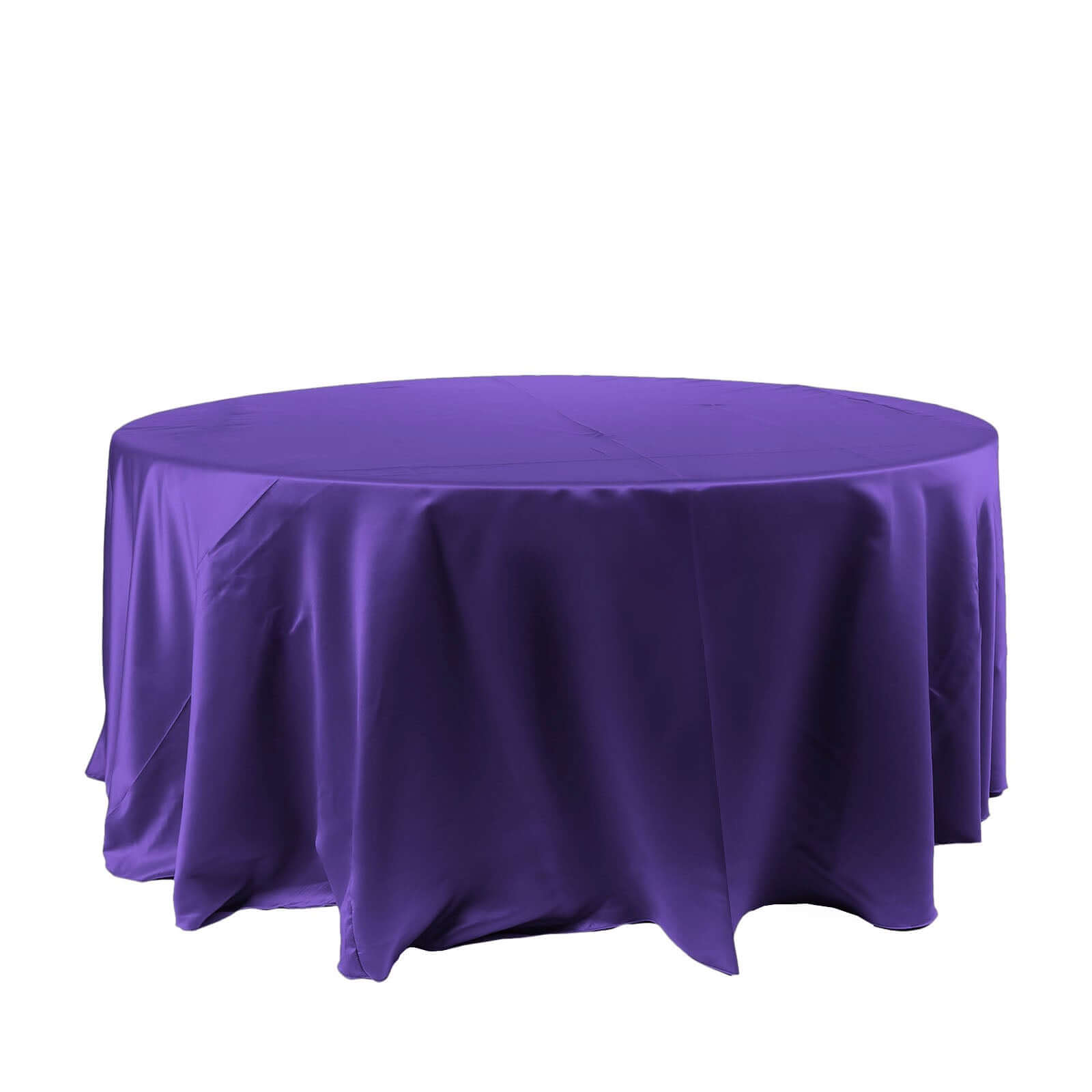 Satin 120" Round Tablecloth Purple - Stylish Seamless Table Cover - NestOCart