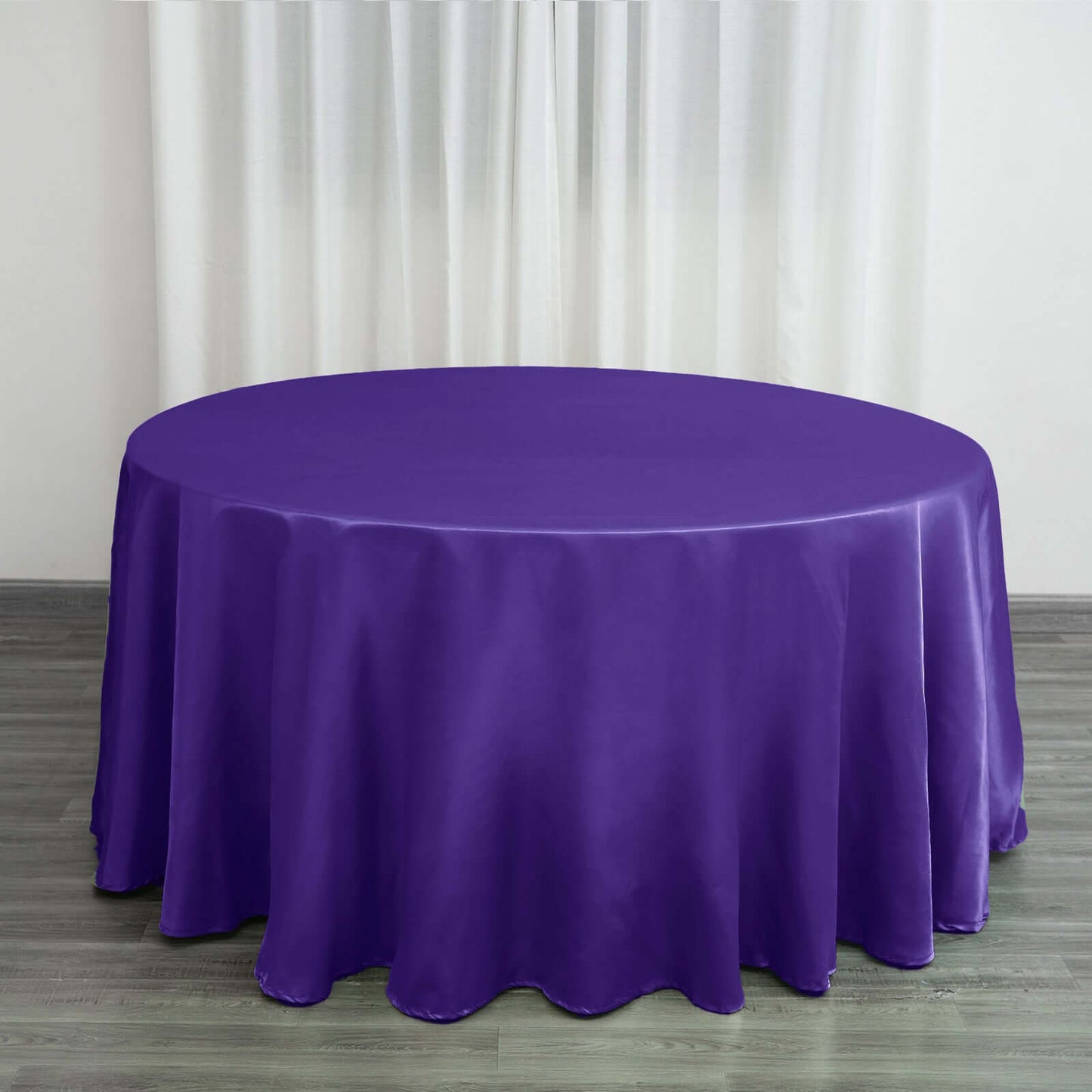 Satin 120" Round Tablecloth Purple - Stylish Seamless Table Cover - NestOCart