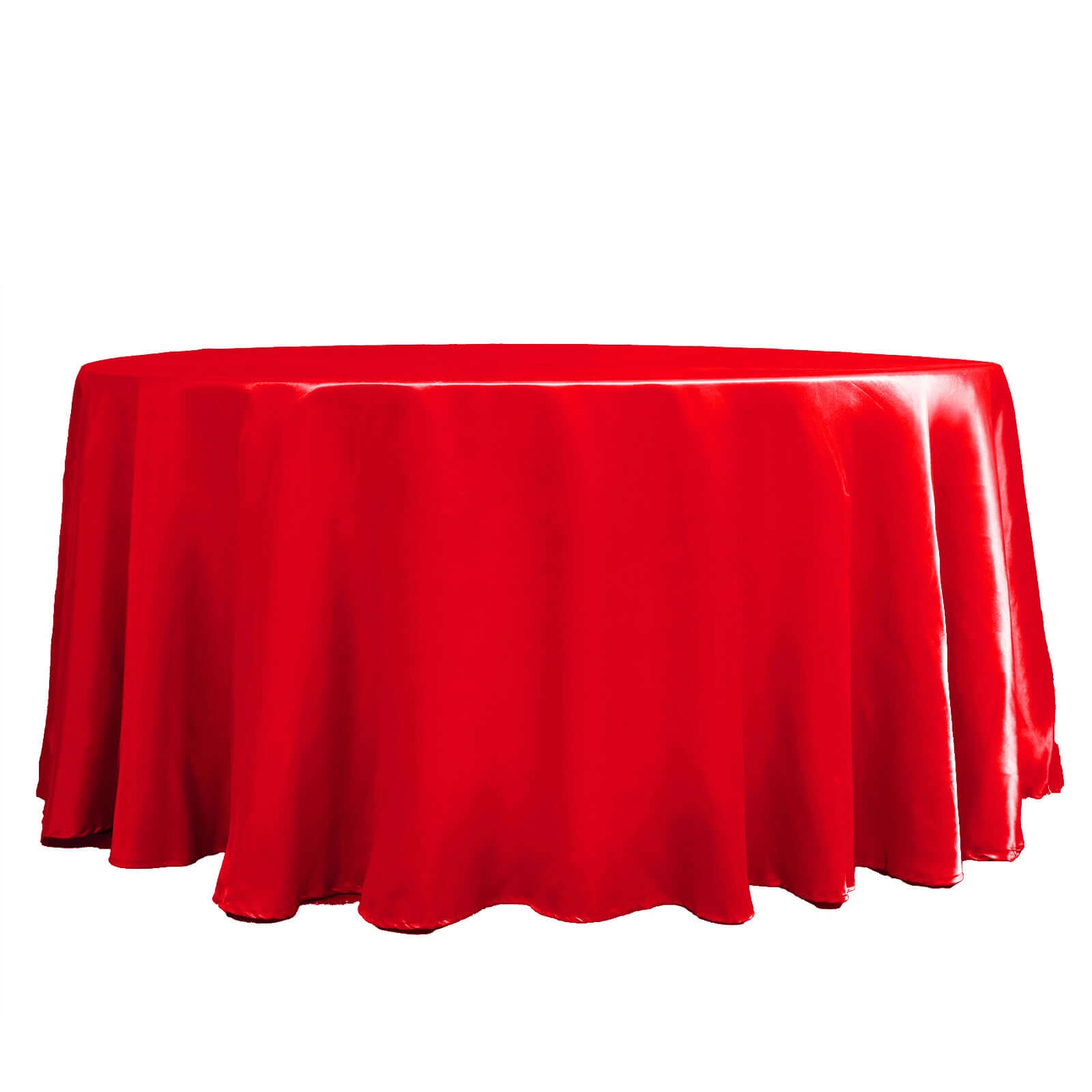 Satin 120" Round Tablecloth Red - Stylish Seamless Table Cover - NestOCart