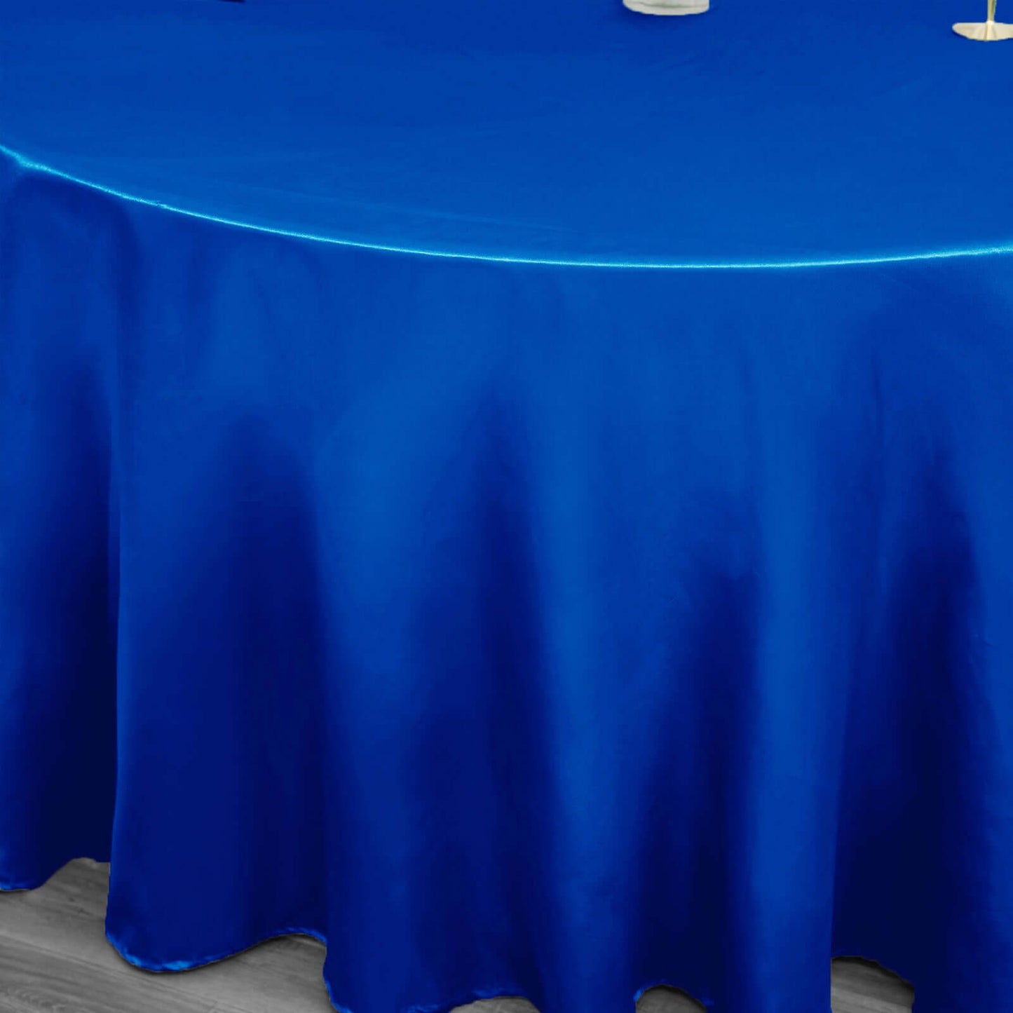 Satin 120" Round Tablecloth Royal Blue - Stylish Seamless Table Cover - NestOCart