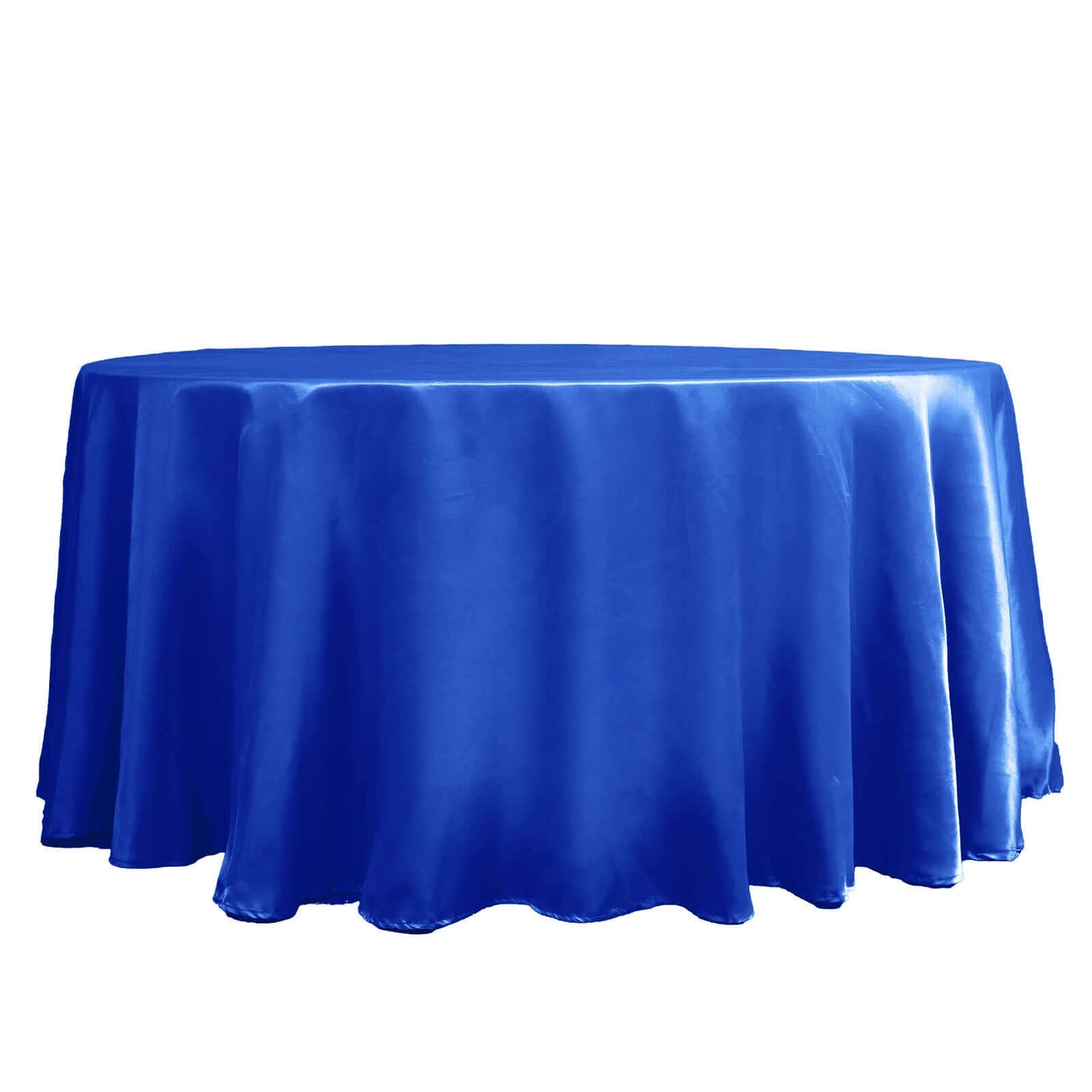 Satin 120" Round Tablecloth Royal Blue - Stylish Seamless Table Cover - NestOCart