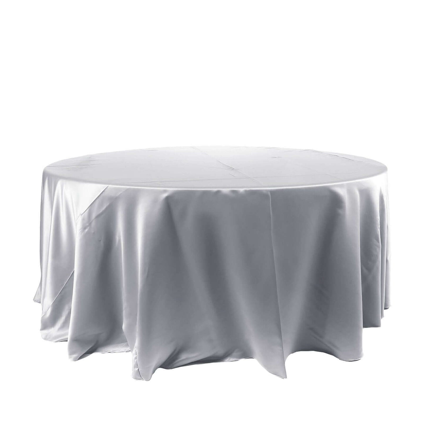 Satin 120" Round Tablecloth Silver - Stylish Seamless Table Cover - NestOCart