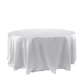 Satin 120" Round Tablecloth White - Stylish Seamless Table Cover for Weddings & Events