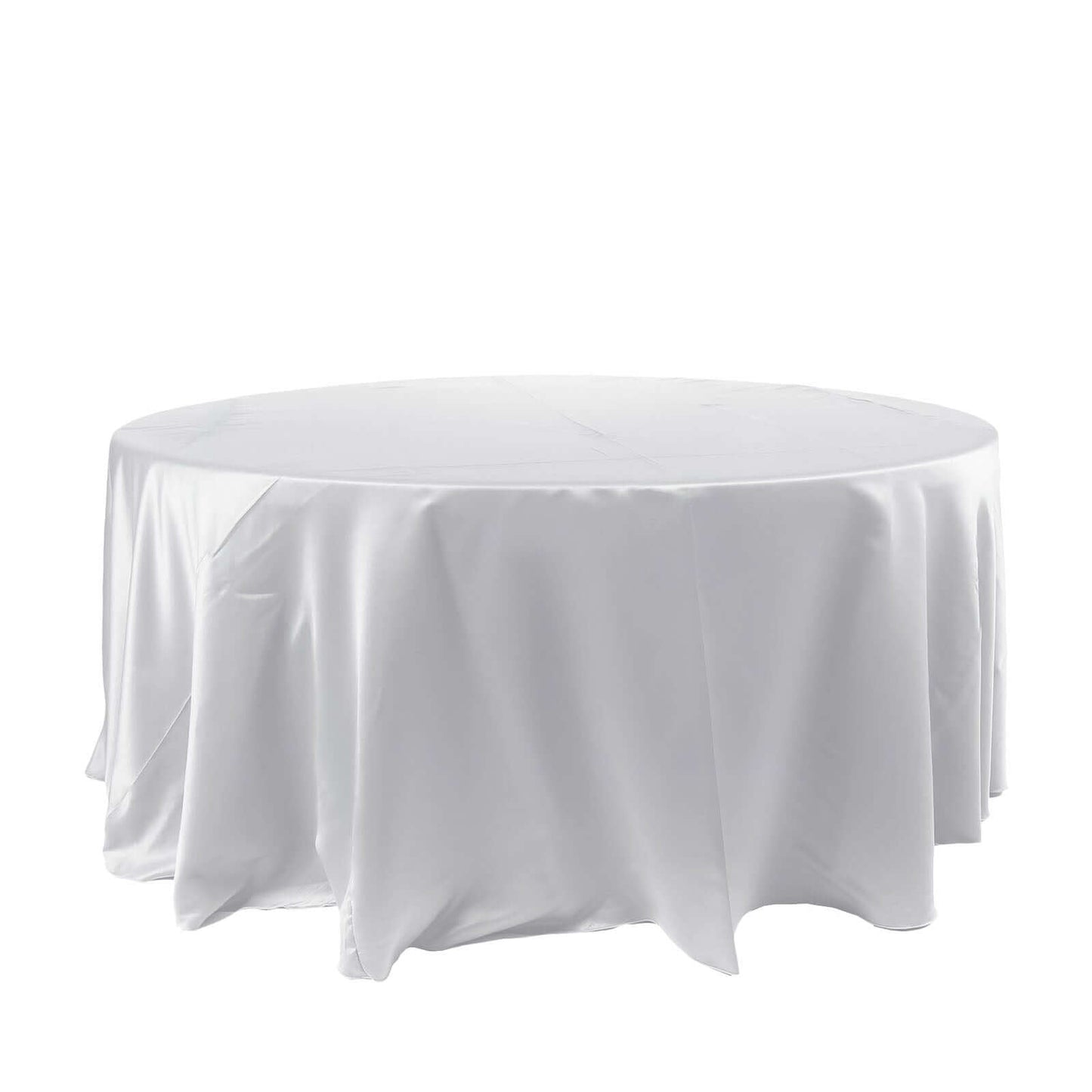 Satin 120" Round Tablecloth White - Stylish Seamless Table Cover for Weddings & Events - NestOCart