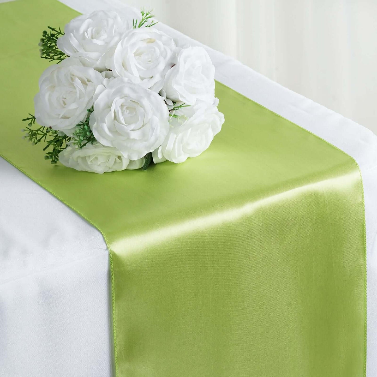 Satin 12"x108" Table Runner Apple Green - Stylish Table Linen - NestOCart