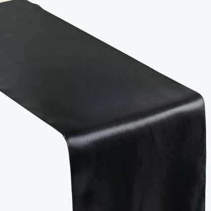 Satin 12"x108" Table Runner Black - Stylish Table Linen for Weddings & Events - NestOCart