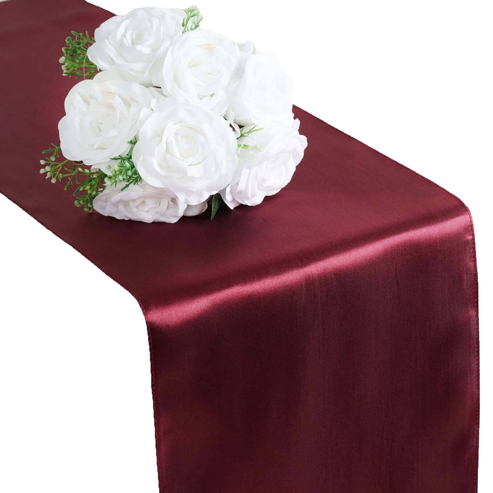 Satin 12"x108" Table Runner Burgundy - Stylish Table Linen - NestOCart