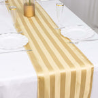 Satin 12"x108" Table Runner Champagne - Stripe Table Decor - Bell Racket Store