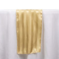 Satin 12"x108" Table Runner Champagne - Stripe Table Decor - Bell Racket Store