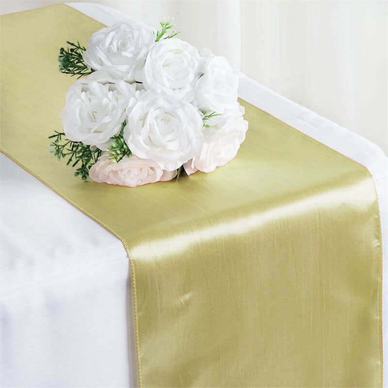 Satin 12"x108" Table Runner Champagne - Stylish Table Linen - NestOCart