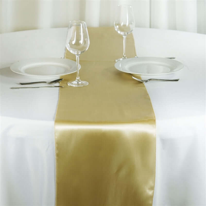 Satin 12"x108" Table Runner Champagne - Stylish Table Linen - NestOCart