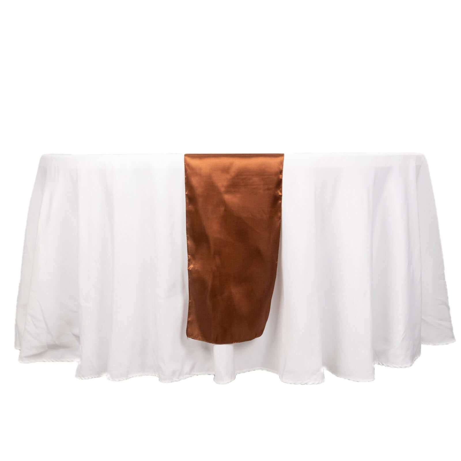 Satin 12"x108" Table Runner Cinnamon Brown - Stylish Table Linen - Bell Racket Store