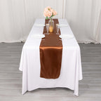 Satin 12"x108" Table Runner Cinnamon Brown - Stylish Table Linen - Bell Racket Store