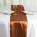 Satin 12"x108" Table Runner Cinnamon Brown - Stylish Table Linen - Bell Racket Store