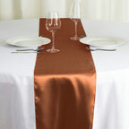 Satin 12"x108" Table Runner Cinnamon Brown - Stylish Table Linen - Bell Racket Store