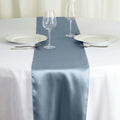 Satin 12"x108" Table Runner Dusty Blue - Stylish Table Linen