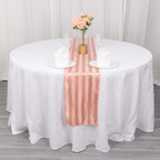 Satin 12"x108" Table Runner Dusty Rose - Stripe Table Decor - Bell Racket Store