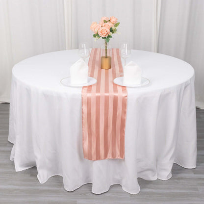 Satin 12"x108" Table Runner Dusty Rose - Stripe Table Decor - Bell Racket Store