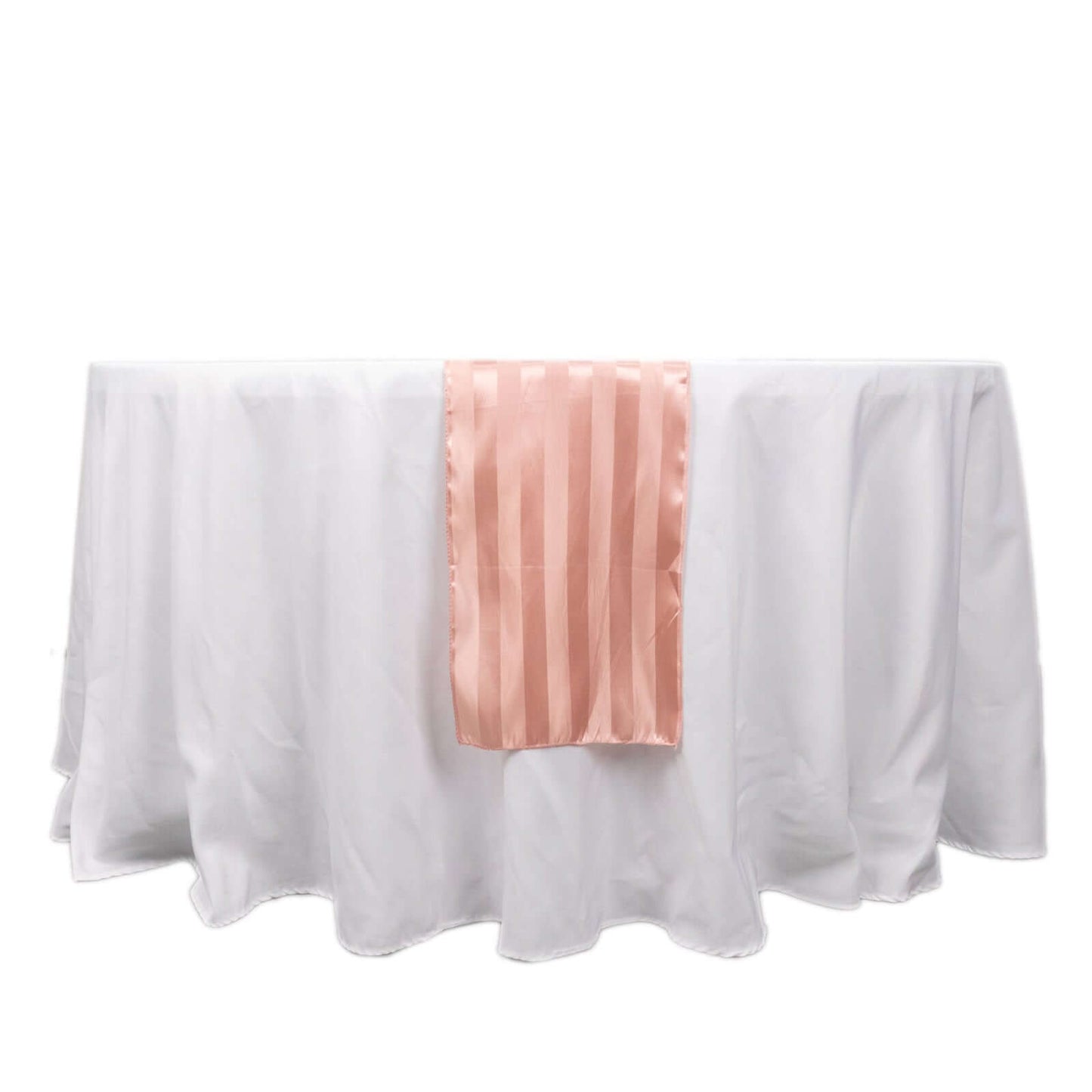 Satin 12"x108" Table Runner Dusty Rose - Stripe Table Decor - Bell Racket Store