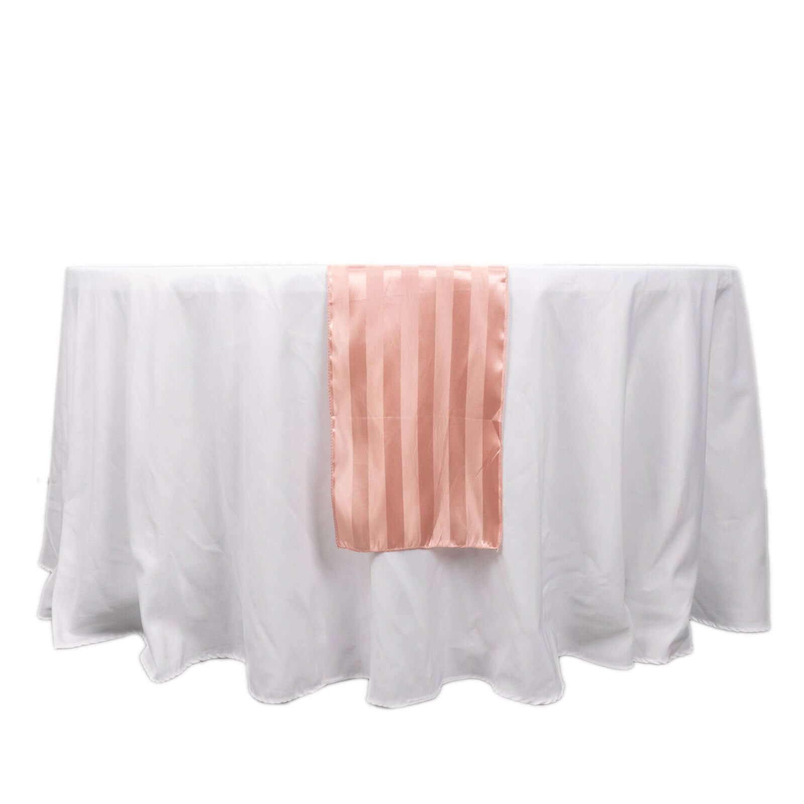 Satin 12"x108" Table Runner Dusty Rose - Stripe Table Decor - Bell Racket Store