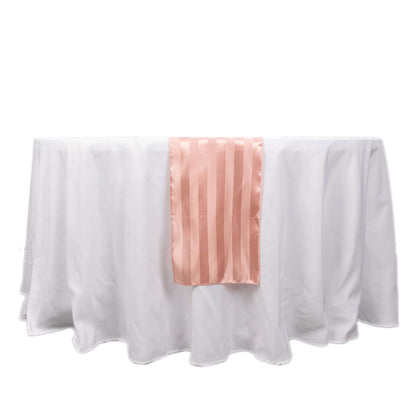 Satin 12"x108" Table Runner Dusty Rose - Stripe Table Decor - Bell Racket Store