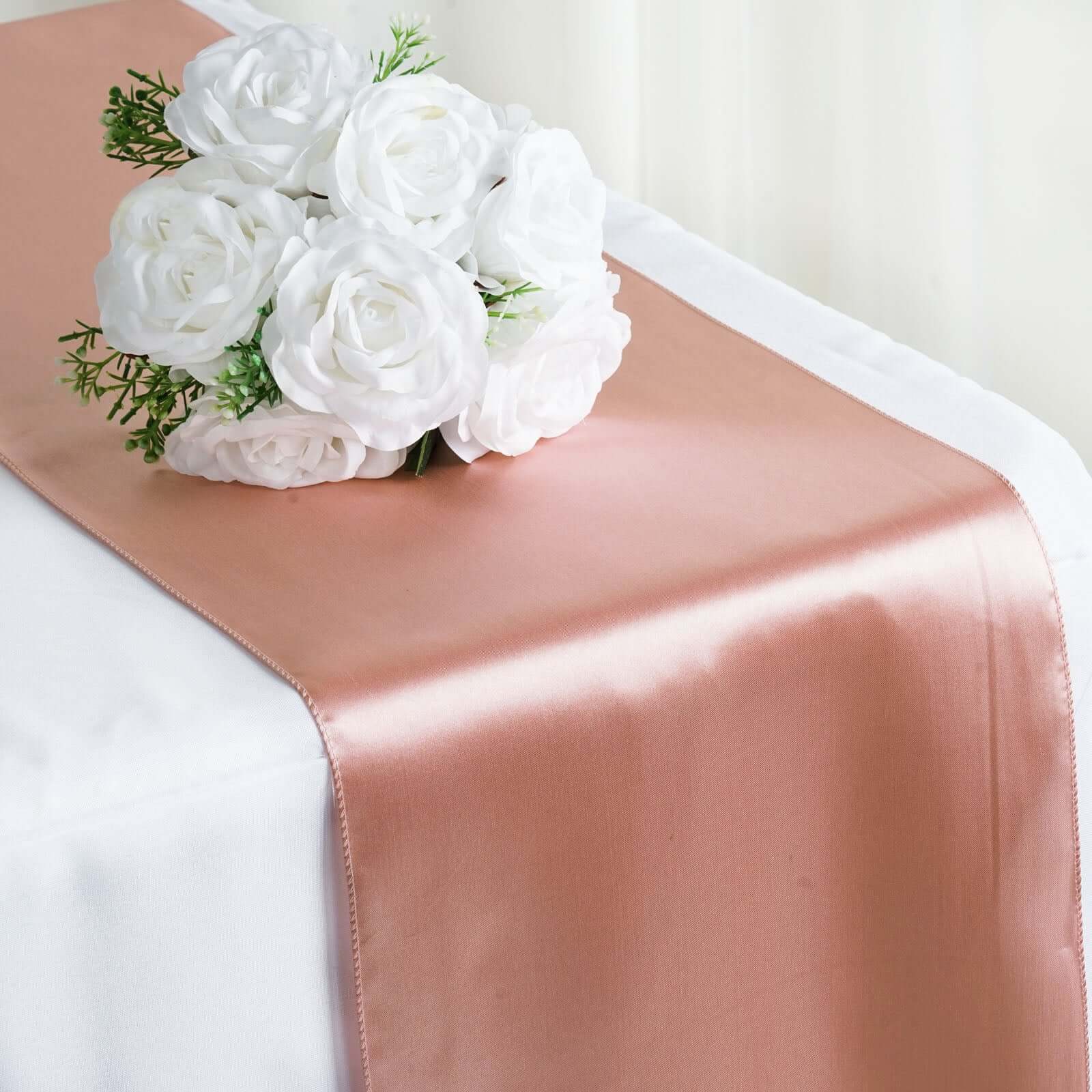 Satin 12"x108" Table Runner Dusty Rose - Stylish Table Linen - NestOCart