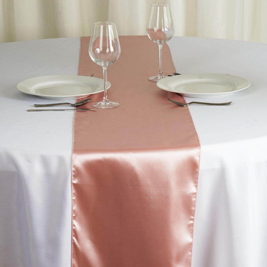 Satin 12"x108" Table Runner Dusty Rose - Stylish Table Linen - NestOCart