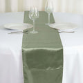 Satin 12"x108" Table Runner Dusty Sage Green - Stylish Table Linen