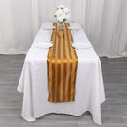 Satin 12"x108" Table Runner Gold - Stripe Table Decor - Bell Racket Store
