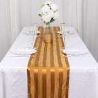 Satin 12"x108" Table Runner Gold - Stripe Table Decor - Bell Racket Store