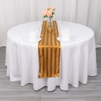 Satin 12"x108" Table Runner Gold - Stripe Table Decor - Bell Racket Store