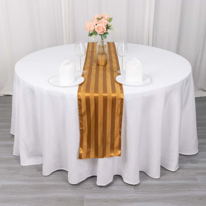Satin 12"x108" Table Runner Gold - Stripe Table Decor - Bell Racket Store