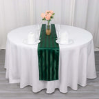 Satin 12"x108" Table Runner Hunter Emerald Green - Stripe Table Decor - Bell Racket Store