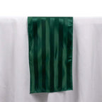 Satin 12"x108" Table Runner Hunter Emerald Green - Stripe Table Decor - Bell Racket Store