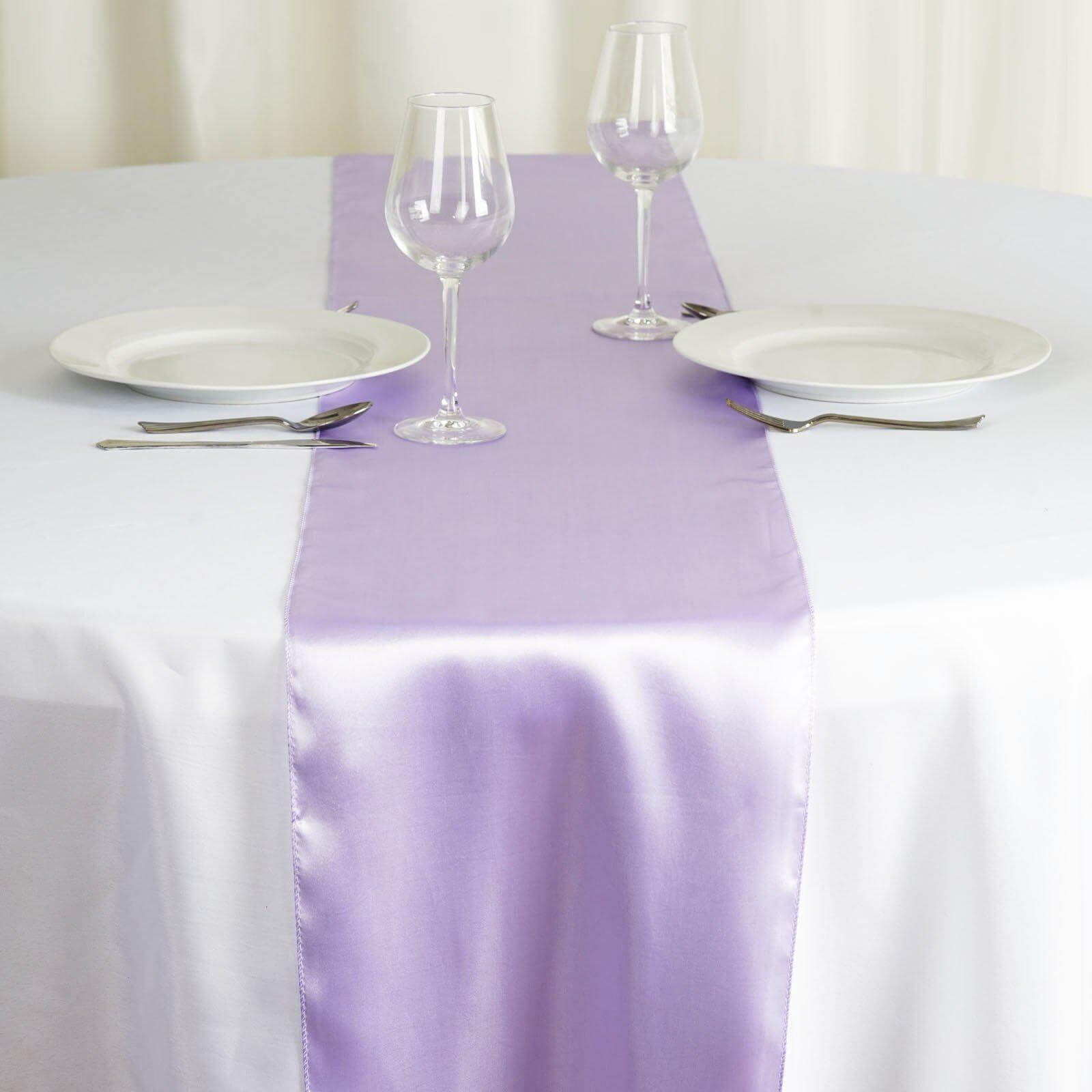 Satin 12"x108" Table Runner Lavender - Stylish Table Linen - NestOCart