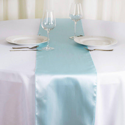 Satin 12"x108" Table Runner Light Blue - Stylish Table Linen - NestOCart
