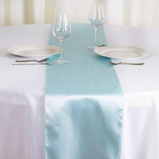 Satin 12"x108" Table Runner Light Blue - Stylish Table Linen - NestOCart