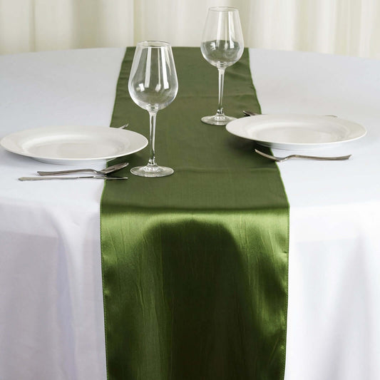 Satin 12"x108" Table Runner Olive Green - Stylish Table Linen - NestOCart