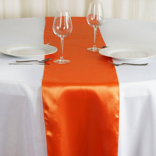 Satin 12"x108" Table Runner Orange - Stylish Table Linen - NestOCart