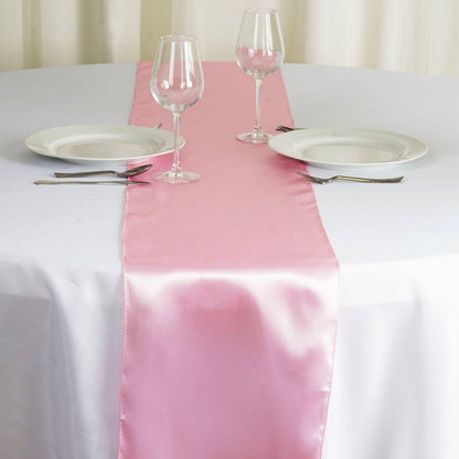 Satin 12"x108" Table Runner Pink - Stylish Table Linen - NestOCart