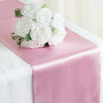 Satin 12"x108" Table Runner Pink - Stylish Table Linen - NestOCart