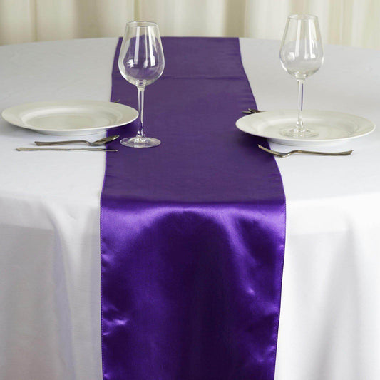 Satin 12"x108" Table Runner Purple - Stylish Table Linen - NestOCart
