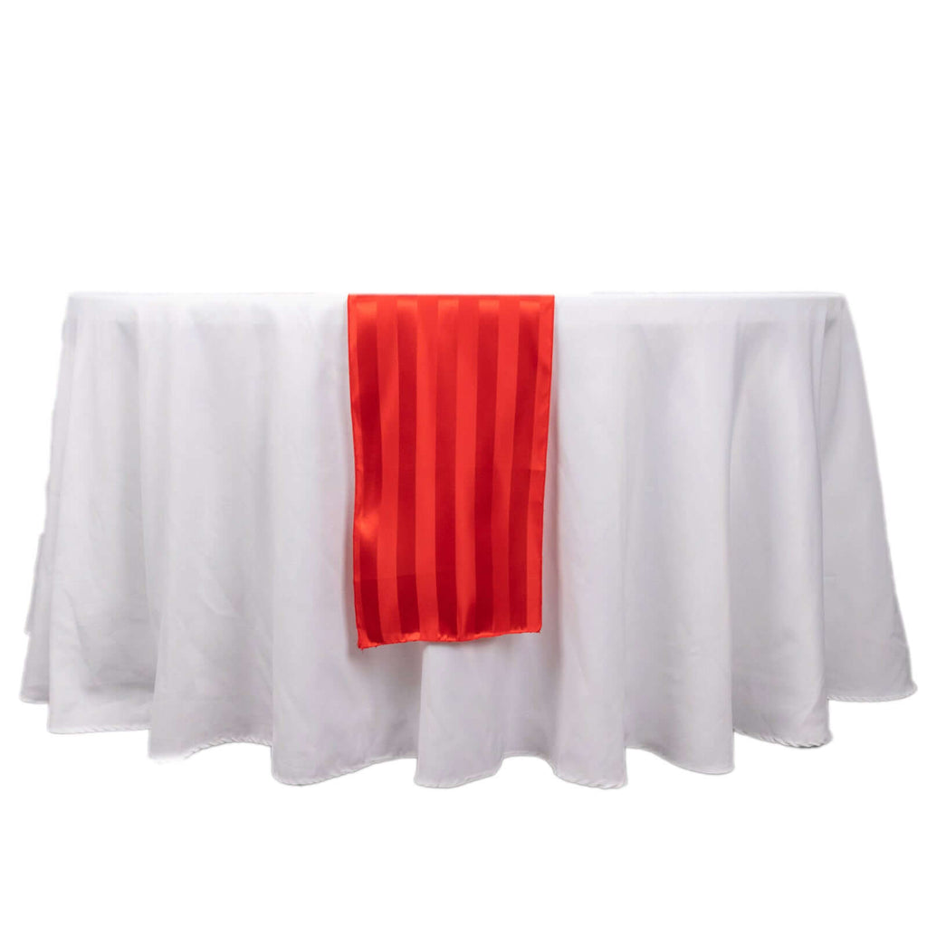 Satin 12"x108" Table Runner Red - Stripe Table Decor - Bell Racket Store