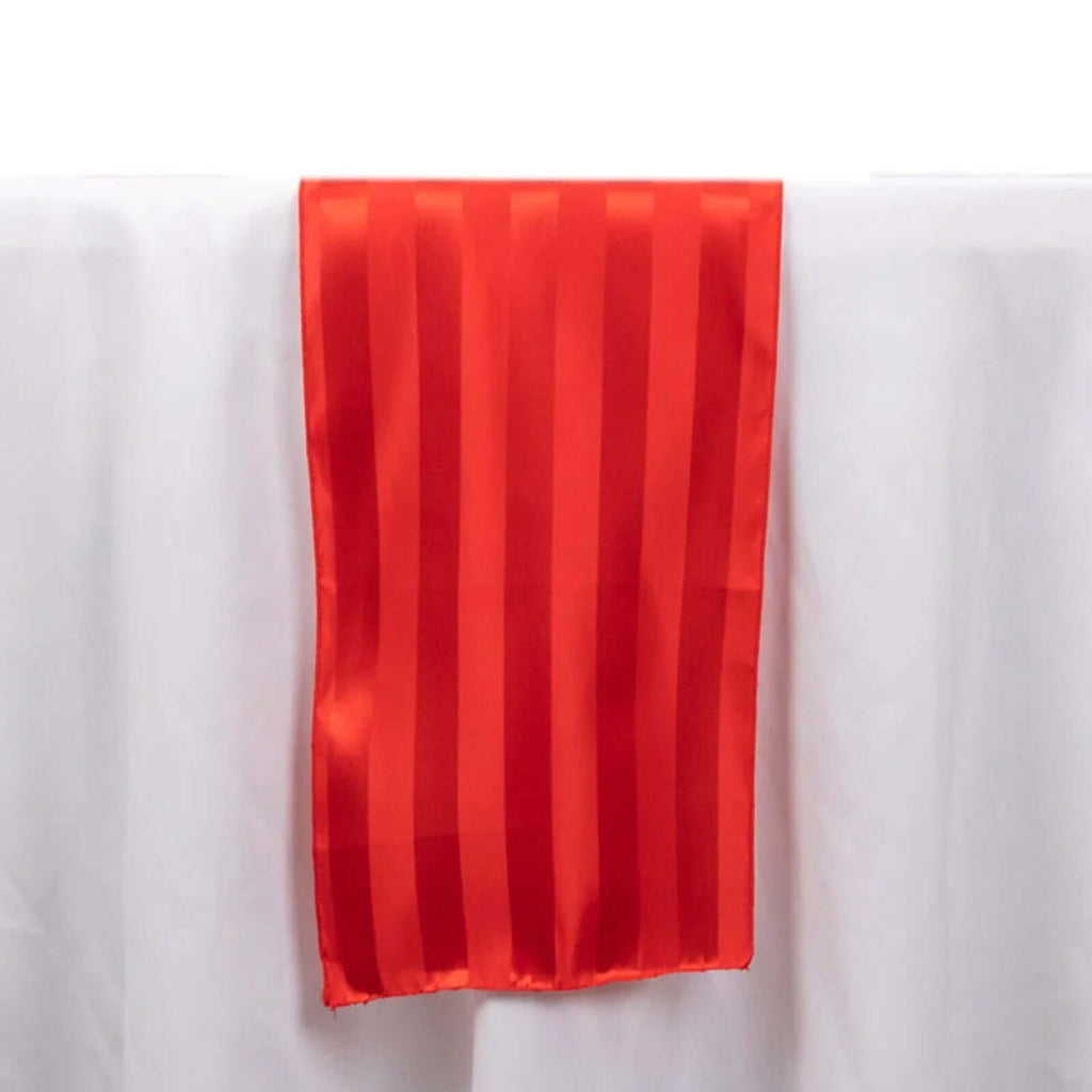 Satin 12"x108" Table Runner Red - Stripe Table Decor - Bell Racket Store