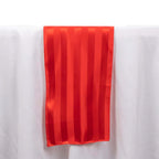 Satin 12"x108" Table Runner Red - Stripe Table Decor - Bell Racket Store