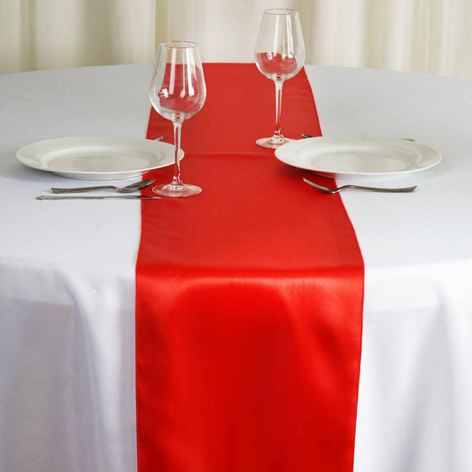 Satin 12"x108" Table Runner Red - Stylish Table Linen - NestOCart