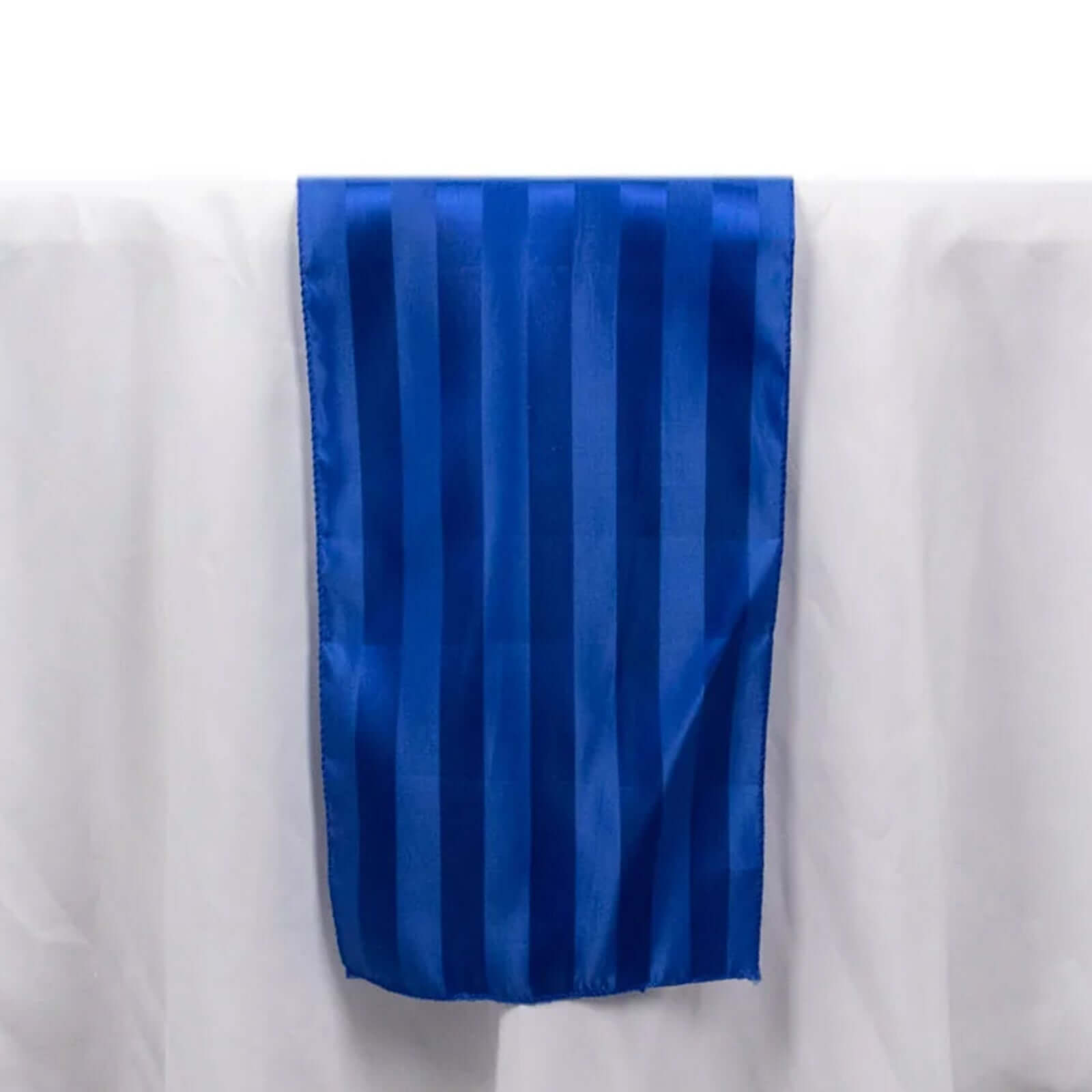 Satin 12"x108" Table Runner Royal Blue - Stripe Table Decor - Bell Racket Store